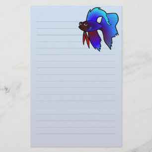 Cartoon Betta Fish / Siamese vechtvis Briefpapier