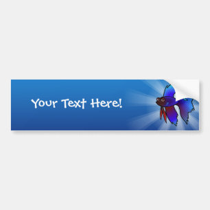 Cartoon Betta Fish / Siamese vechtvis Bumpersticker