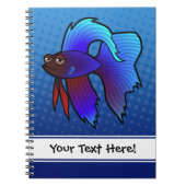 Cartoon Betta Fish / Siamese vechtvis Notitieboek (Voorkant)