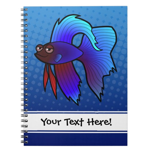 Cartoon Betta Fish / Siamese vechtvis Notitieboek (Voorkant)