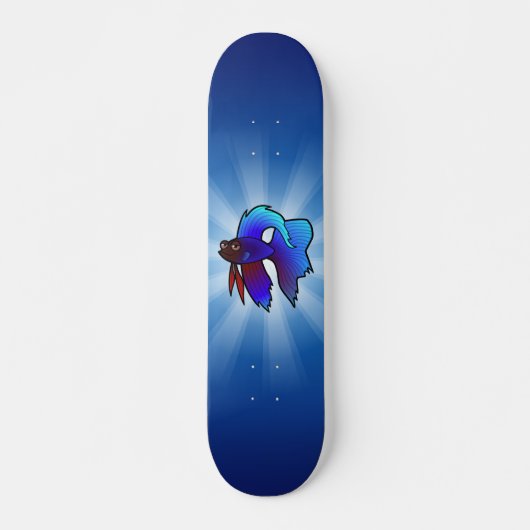 Cartoon Betta Fish / Siamese vechtvis Skateboard (Voorkant)