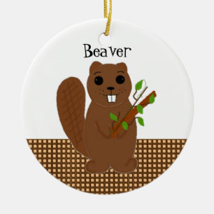 Cartoon Bever Keramisch Ornament