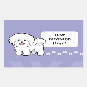 Cartoon Bichon Frise Rechthoekige Sticker