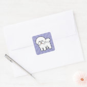 Cartoon Bichon Frise Vierkante Sticker (Envelop)