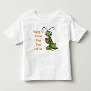 Cartoon Bidden Mantis gepersonaliseerd Kinder Shirts