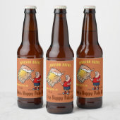 Cartoon Bier Guy Funny Custom Homebrew Etiket (Flessen)