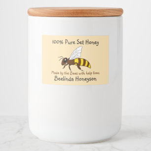 Cartoon bijenset Honey Jar Labels Voedselcontainer Etiket