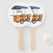Cartoon bike food cart handwaaier (Voorkant en achterkant)