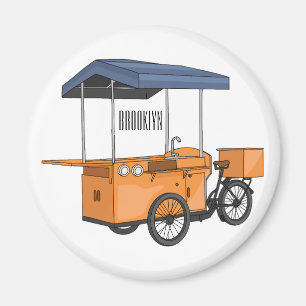 Cartoon bike food cart magneet