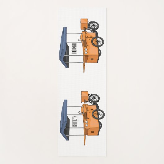 Cartoon bike food cart yogamat (Voorkant)
