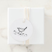 Cartoon Bird Pen Art Drawing Bedankjes Labels (In situ)