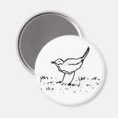 Cartoon Bird Pen Art Drawing Magneet (Voorkant / Achterkant)