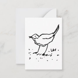 Cartoon Bird Pen Art Drawing Notitiekaartje