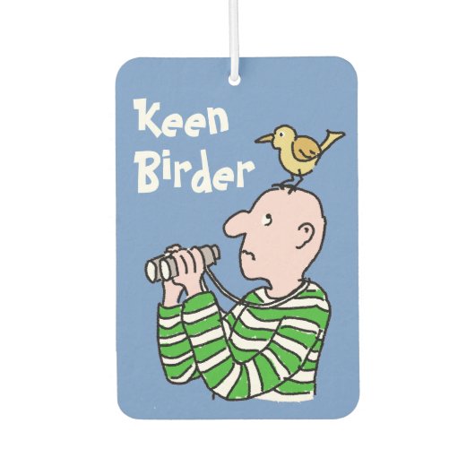 Cartoon Bird Watcher & Bird Luchtverfrisser (Voorkant)