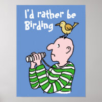 Cartoon Bird Watcher & Bird.
