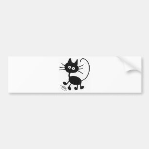 Cartoon Black Cat Bumpersticker