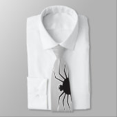 Cartoon Black Spider en Web Fun Halloween Party Stropdas (Gebonden)