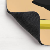 Cartoon Blackbird die een ijskap eet Muismat (Hoek)