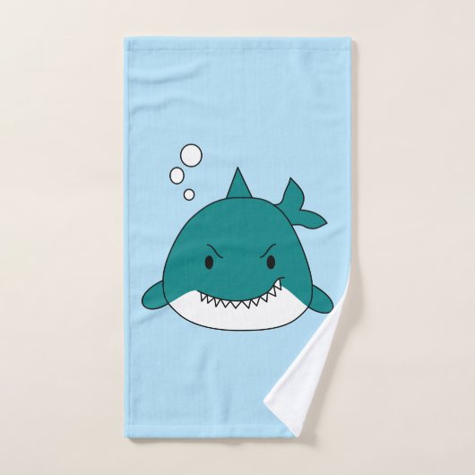 Cartoon Blauw en witte haai Bad Handdoek (Handdoek)