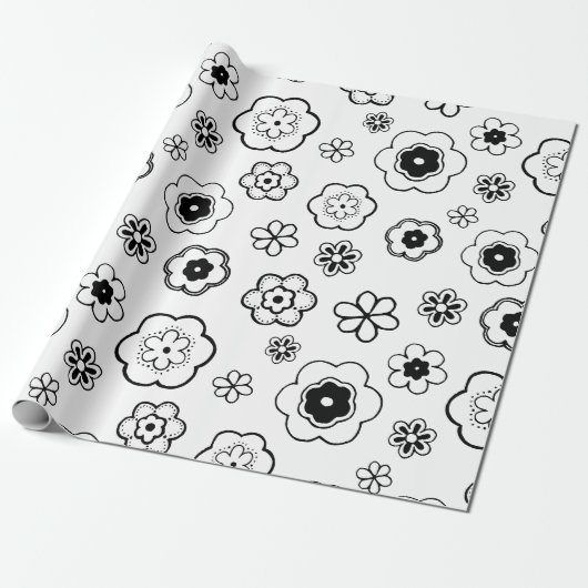 cartoon bloemen inpakpapier (Uitgerold)