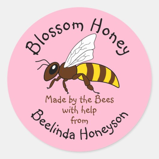 Cartoon Blossom Honey Jar Label Stickers (Voorkant)
