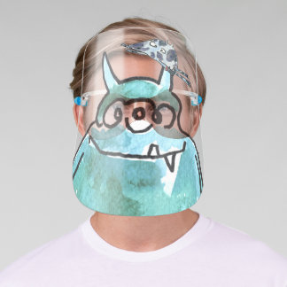 Cartoon Blue Alien Monsters Gelaatsscherm