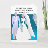 Cartoon Blue Dream Trouwdag Gefeliciteerd Kaart (Voorkant)