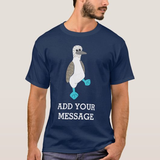 Cartoon Blue-Footed Booby Bird Graphic T-shirt (Voorkant)