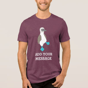 Cartoon Blue-Footed Booby Bird Graphic Tri-Blend Shirt