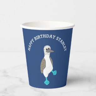 Cartoon Blue-Footed Booby Bird Party Papieren Bekers