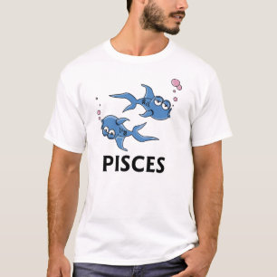 Cartoon Blue Pisces Fish T-shirt