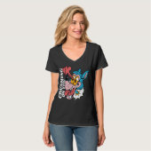 Cartoon Blue Wolf with Text – "Crushing On You" T-shirt (Voorkant volledig)