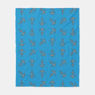 Cartoon Boat Anker Set Fleece Deken
