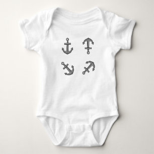 Cartoon Boat Anker Set Romper