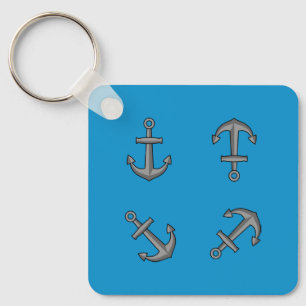 Cartoon Boat Anker Set Sleutelhanger
