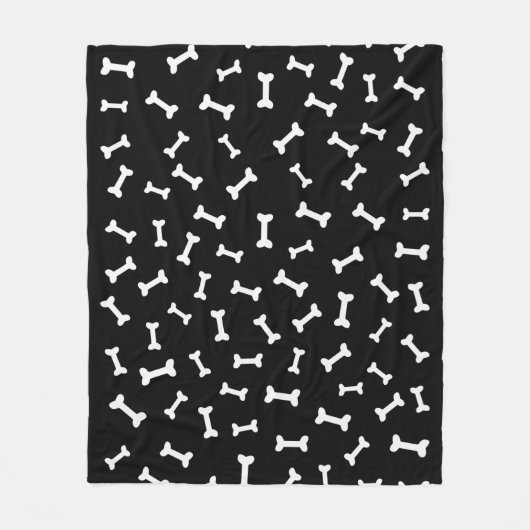Cartoon Bone Pattern On Black Fleece Deken (Voorkant)