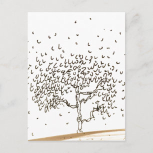 Cartoon Boombladval Tekening Briefkaart