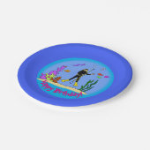 Cartoon bord van pekelvis en scuba-duiker (Gekanteld)