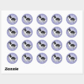 Cartoon Border Collie Ronde Sticker (Vel)