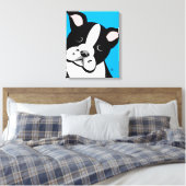 Cartoon Boston Terrier Canvas Print (Insitu (Slaapkamer))