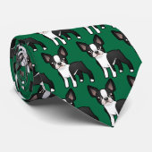 Cartoon Boston Terrier Stropdas (Opgerold)