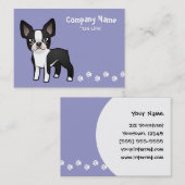 Cartoon Boston Terrier Visitekaartje (Voorkant / Achterkant)