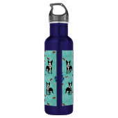 Cartoon Boston Terrier Waterfles (Achterkant)