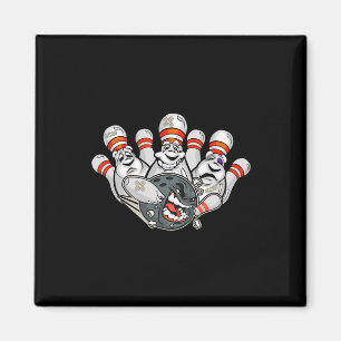 Cartoon Bowler Bang Bowling Pins Funny Sport Hal Magneet