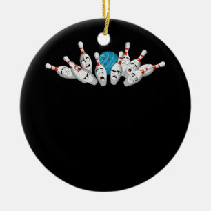 Cartoon Bowling Bang Bowling Pins Funny Sport Bo Keramisch Ornament