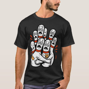 Cartoon Bowling Pins Bang Fobie Grappige Bowler Sp T-shirt