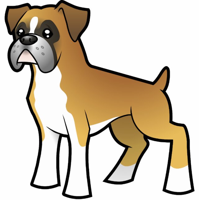 Cartoon Boxer Fotobeeldje Magneet (Voorkant)