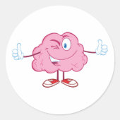 Cartoon Brain Karakter Stickers (Voorkant)
