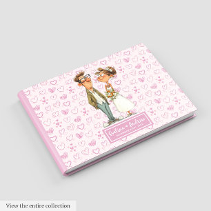 Cartoon branché Quirky Bride Groom Livre d'or