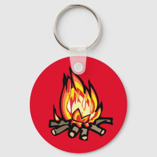 Cartoon brandende sinaasappels voor brandblusbrand sleutelhanger